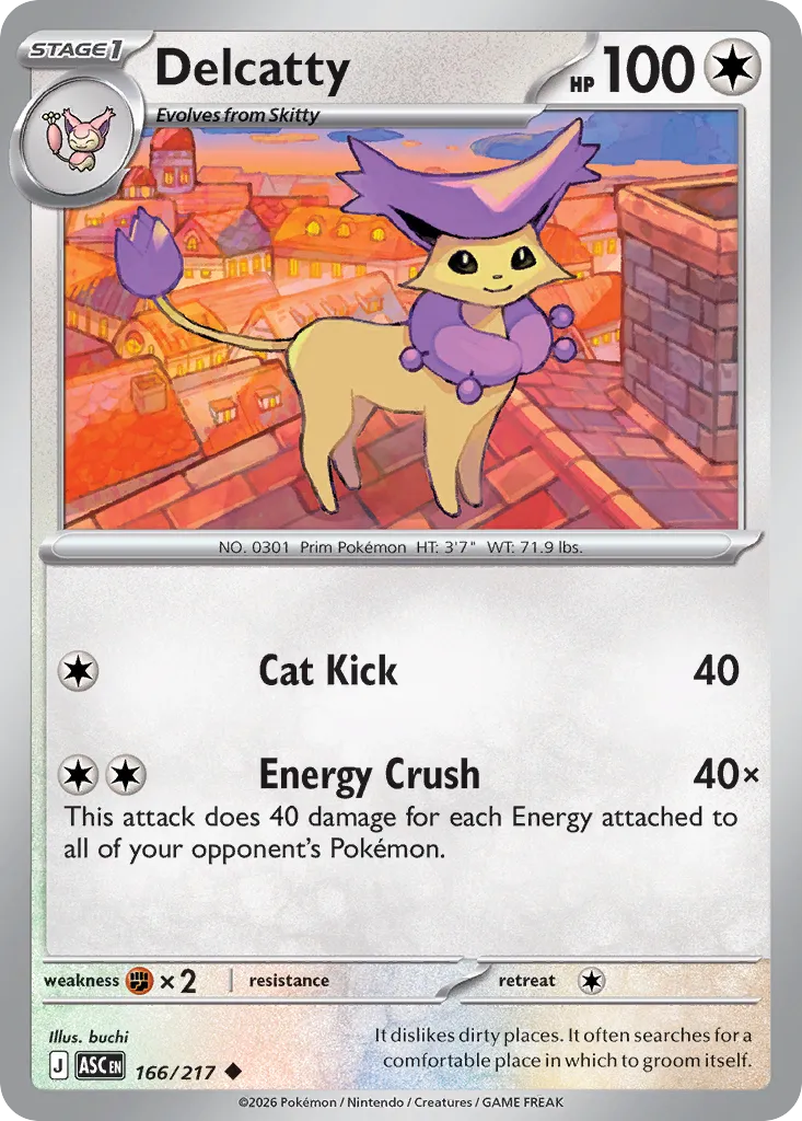 Delcatty 166/217 — Ascended Heroes (English Pokémon TCG card)
