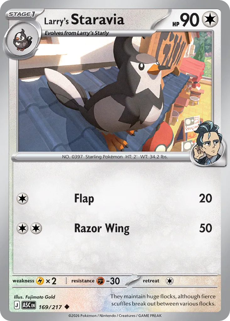 Larry's Staravia 169/217 — Ascended Heroes (English Pokémon TCG card)