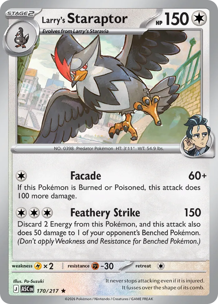 Larry's Staraptor 170/217 — Ascended Heroes (English Pokémon TCG card)