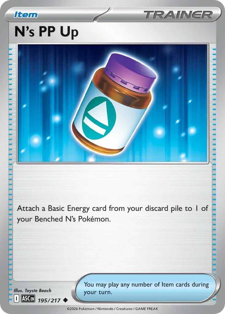 N's PP Up 195/217 — Ascended Heroes (English Pokémon TCG card)