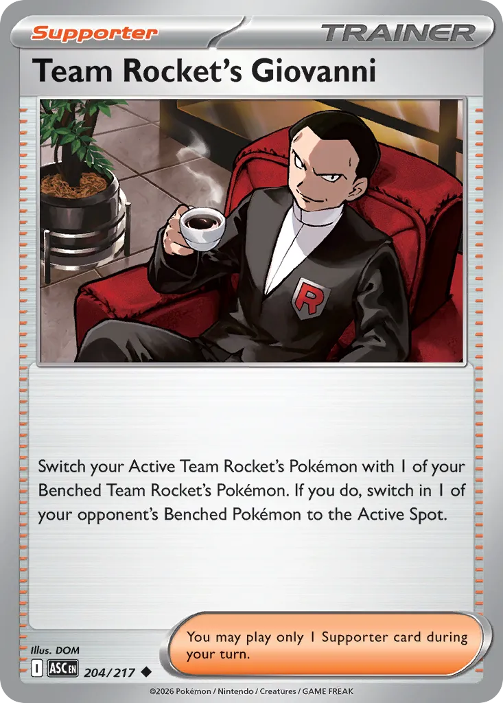 Team Rocket's Giovanni 204/217 — Ascended Heroes (English Pokémon TCG card)