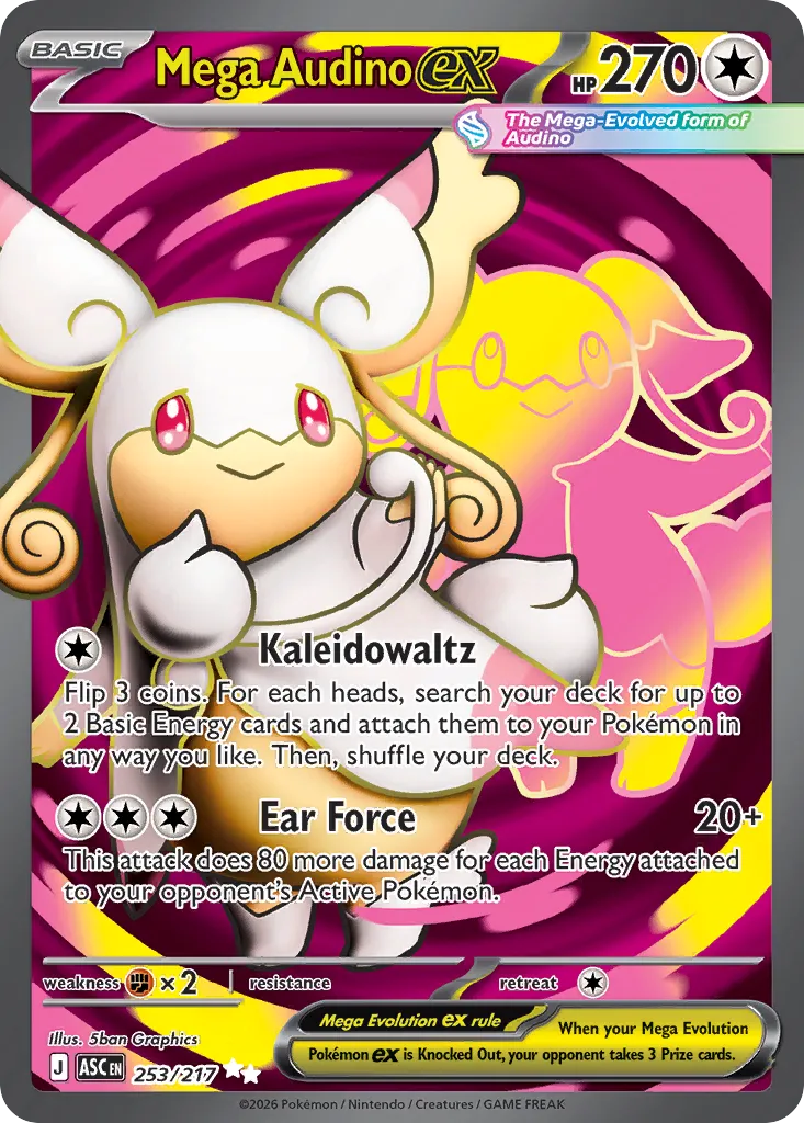 Mega Audino ex 253/217 — Ascended Heroes (English Pokémon TCG card)