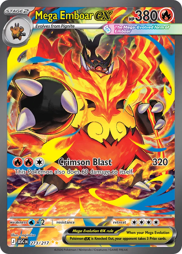 Mega Emboar ex 273/217 — Ascended Heroes (English Pokémon TCG card)