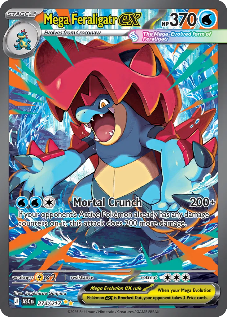 Mega Feraligatr ex 274/217 — Ascended Heroes (English Pokémon TCG card)
