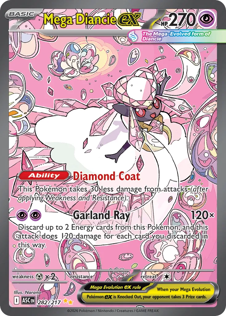 Mega Diancie ex 282/217 — Ascended Heroes (English Pokémon TCG card)