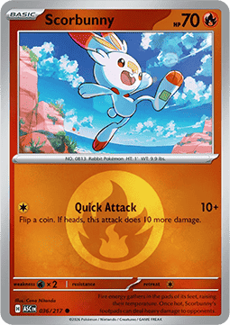 Scorbunny 036 — Ascended Heroes: Additionals (English Pokémon TCG card)