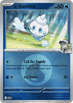 N's Vanillite 049 — Ascended Heroes: Additionals (English Pokémon TCG card)