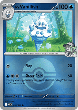 N's Vanillish 050 — Ascended Heroes: Additionals (English Pokémon TCG card)