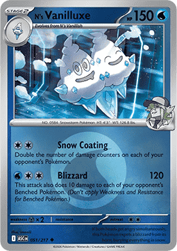 N's Vanilluxe 051 — Ascended Heroes: Additionals (English Pokémon TCG card)