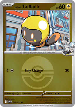 Iono's Tadbulb 069 — Ascended Heroes: Additionals (English Pokémon TCG card)