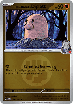 Team Rocket's Diglett 100 — Ascended Heroes: Additionals (English Pokémon TCG card)