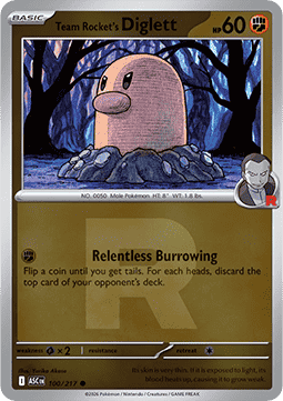 Team Rocket's Diglett 100 — Ascended Heroes: Additionals (English Pokémon TCG card)