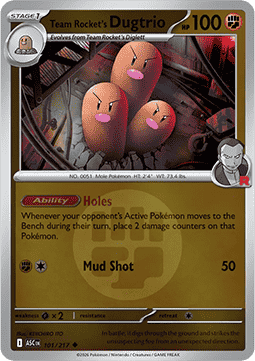 Team Rocket's Dugtrio 101 — Ascended Heroes: Additionals (English Pokémon TCG card)