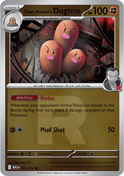 Team Rocket's Dugtrio 101 — Ascended Heroes: Additionals (English Pokémon TCG card)