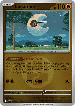 Lunatone 105 — Ascended Heroes: Additionals (English Pokémon TCG card)