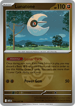 Lunatone 105 — Ascended Heroes: Additionals (English Pokémon TCG card)