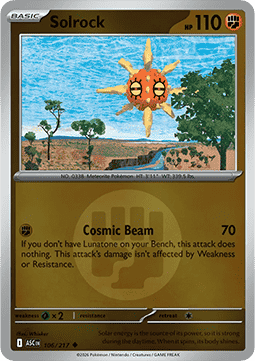 Solrock 106 — Ascended Heroes: Additionals (English Pokémon TCG card)