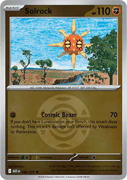 Solrock 106 — Ascended Heroes: Additionals (English Pokémon TCG card)