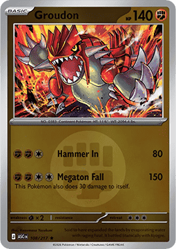 Groudon 108 — Ascended Heroes: Additionals (English Pokémon TCG card)