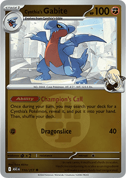 Cynthia's Gabite 110 — Ascended Heroes: Additionals (English Pokémon TCG card)
