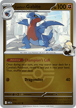Cynthia's Gabite 110 — Ascended Heroes: Additionals (English Pokémon TCG card)