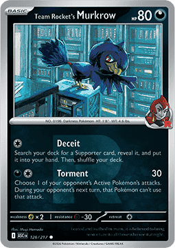 Team Rocket's Murkrow 126 — Ascended Heroes: Additionals (English Pokémon TCG card)
