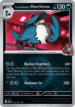 Team Rocket's Honchkrow 127 — Ascended Heroes: Additionals (English Pokémon TCG card)