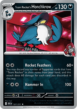 Team Rocket's Honchkrow 127 — Ascended Heroes: Additionals (English Pokémon TCG card)