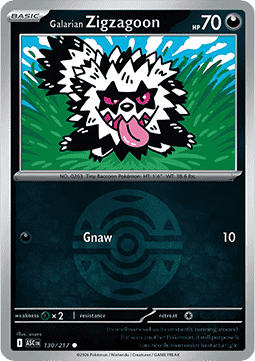 Galarian Zigzagoon 130 — Ascended Heroes: Additionals (English Pokémon TCG card)