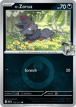 N's Zorua 136 — Ascended Heroes: Additionals (English Pokémon TCG card)