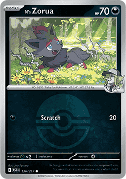 N's Zorua 136 — Ascended Heroes: Additionals (English Pokémon TCG card)