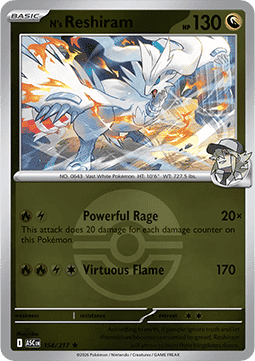 N's Reshiram 154 — Ascended Heroes: Additionals (English Pokémon TCG card)