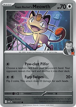 Team Rocket's Meowth 161 — Ascended Heroes: Additionals (English Pokémon TCG card)