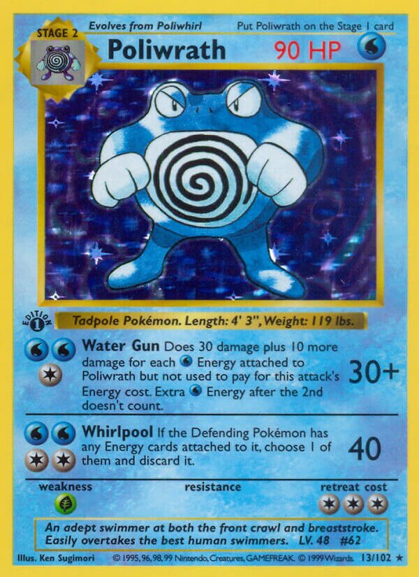 Poliwrath 013 — Base Set (Shadowless) (English Pokémon TCG card)