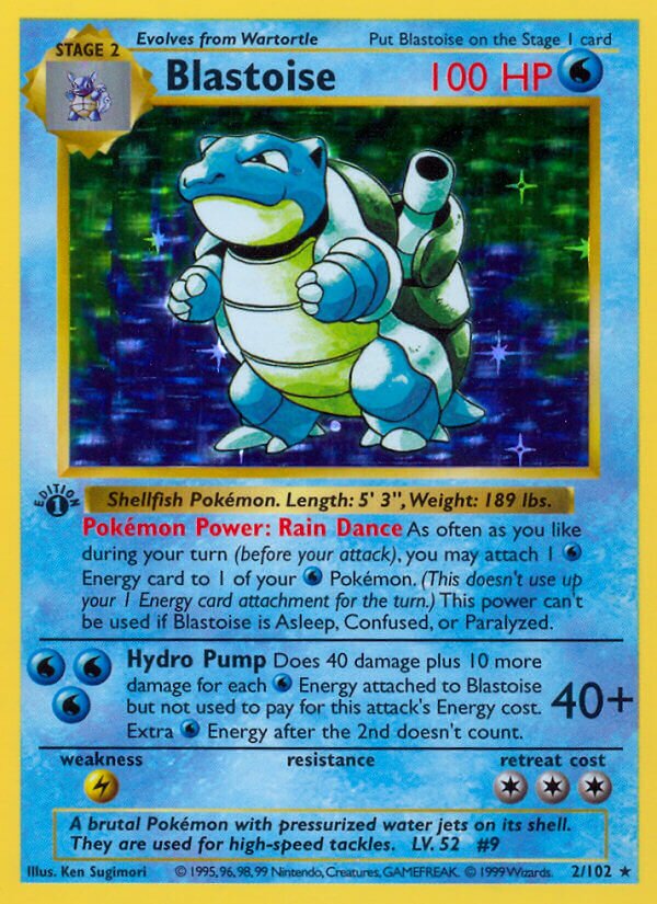 Blastoise 002 — Base Set (Shadowless) (English Pokémon TCG card)