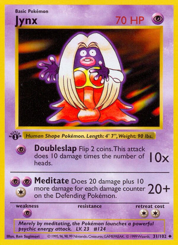 Jynx 031 — Base Set (Shadowless) (English Pokémon TCG card)