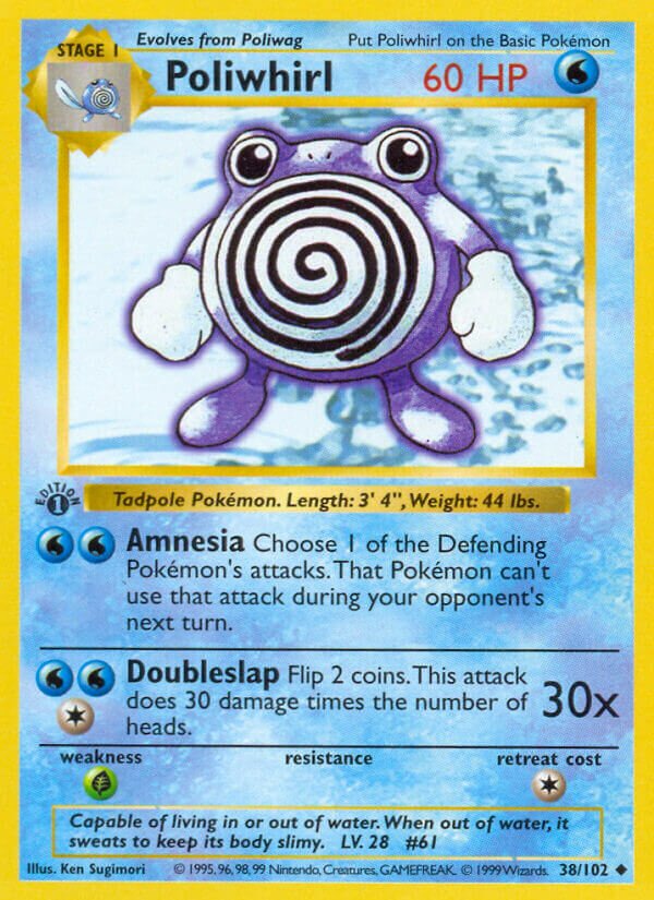 Poliwhirl 038 — Base Set (Shadowless) (English Pokémon TCG card)