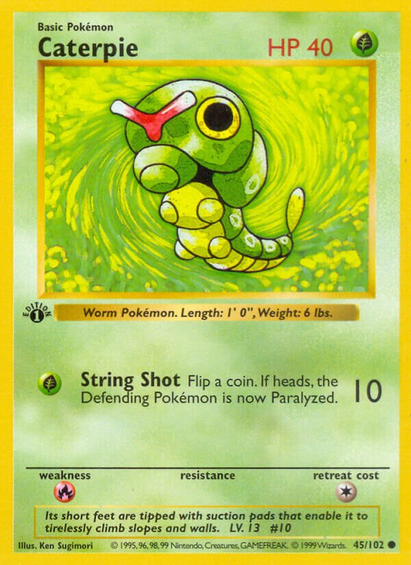 Caterpie 045 — Base Set (Shadowless) (English Pokémon TCG card)