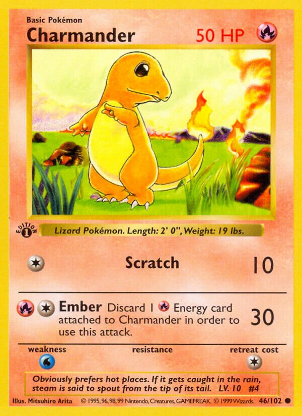 Charmander 046 — Base Set (Shadowless) (English Pokémon TCG card)