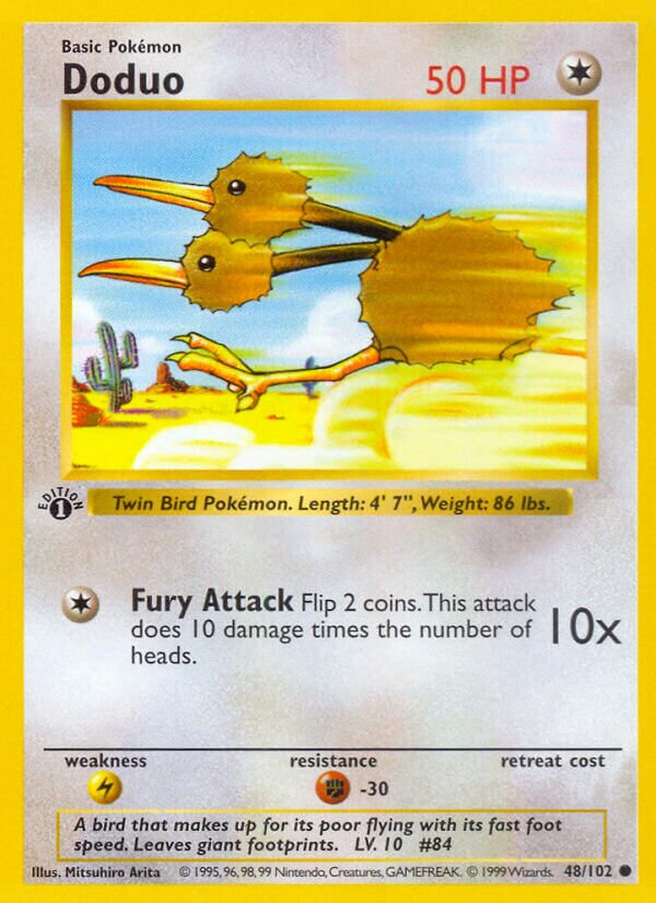 Doduo 048 — Base Set (Shadowless) (English Pokémon TCG card)