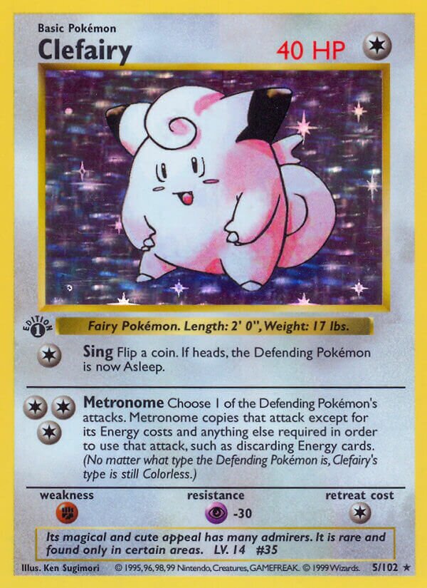 Clefairy 005 — Base Set (Shadowless) (English Pokémon TCG card)