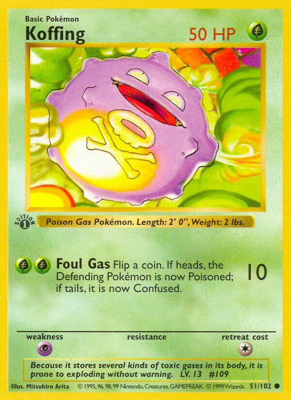 Koffing 051 — Base Set (Shadowless) (English Pokémon TCG card)