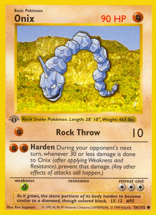 Onix 056 — Base Set (Shadowless) (English Pokémon TCG card)