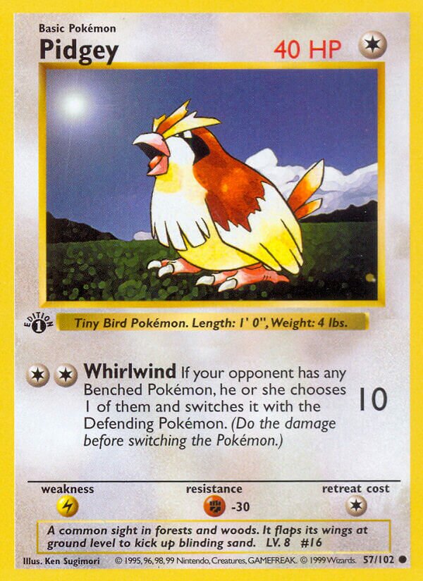 Pidgey 057 — Base Set (Shadowless) (English Pokémon TCG card)