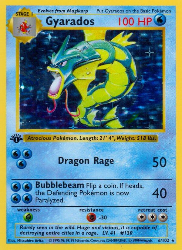 Gyarados 006 — Base Set (Shadowless) (English Pokémon TCG card)