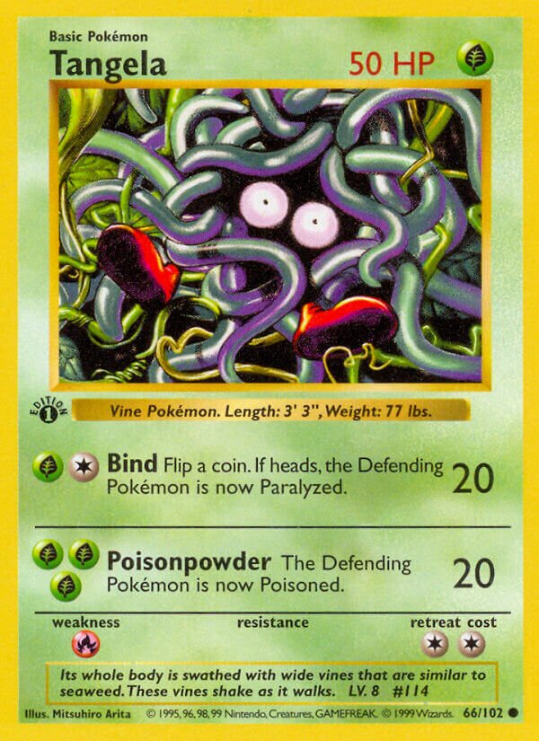 Tangela 066 — Base Set (Shadowless) (English Pokémon TCG card)