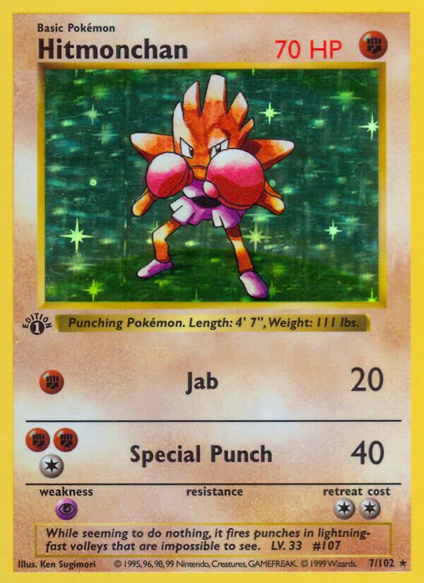 Hitmonchan 007 — Base Set (Shadowless) (English Pokémon TCG card)