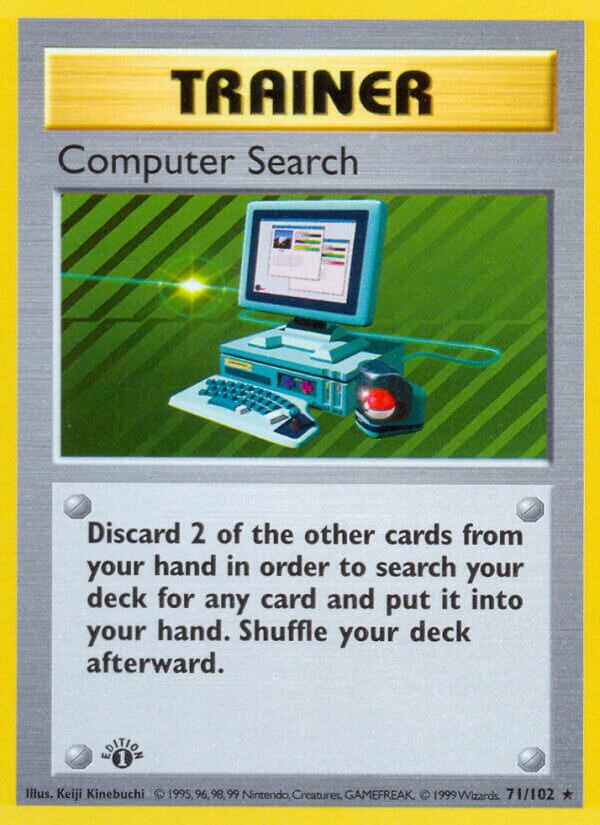 Computer Search 071 — Base Set (Shadowless) (English Pokémon TCG card)