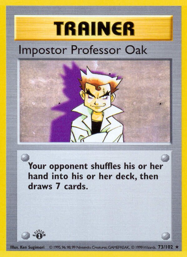 Impostor Professor Oak 073 — Base Set (Shadowless) (English Pokémon TCG card)