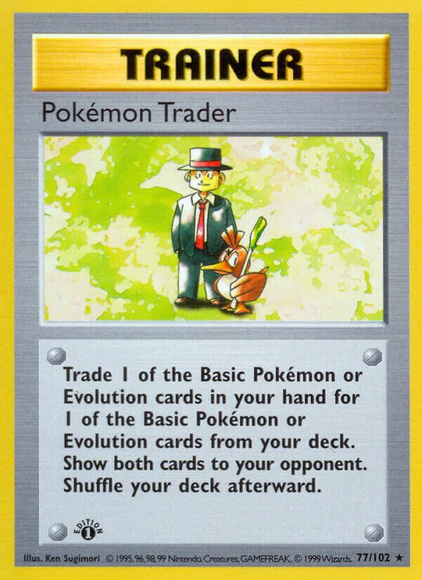 Pokémon Trader 077 — Base Set (Shadowless) (English Pokémon TCG card)